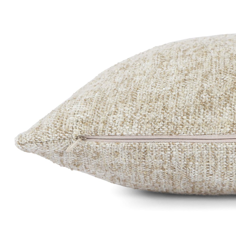 Poh Washed Beige Boucle 16" Square Accent Pillow. Picture 4