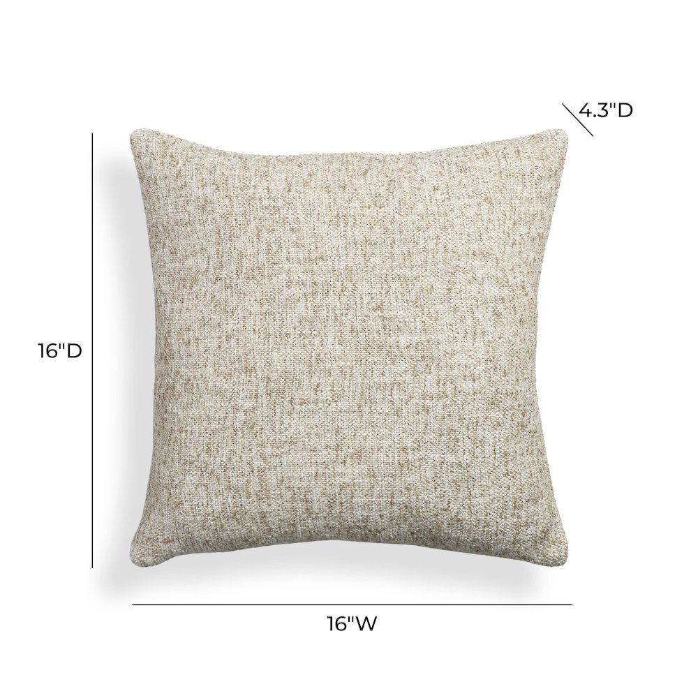 Poh Washed Beige Boucle 16" Square Accent Pillow. Picture 5