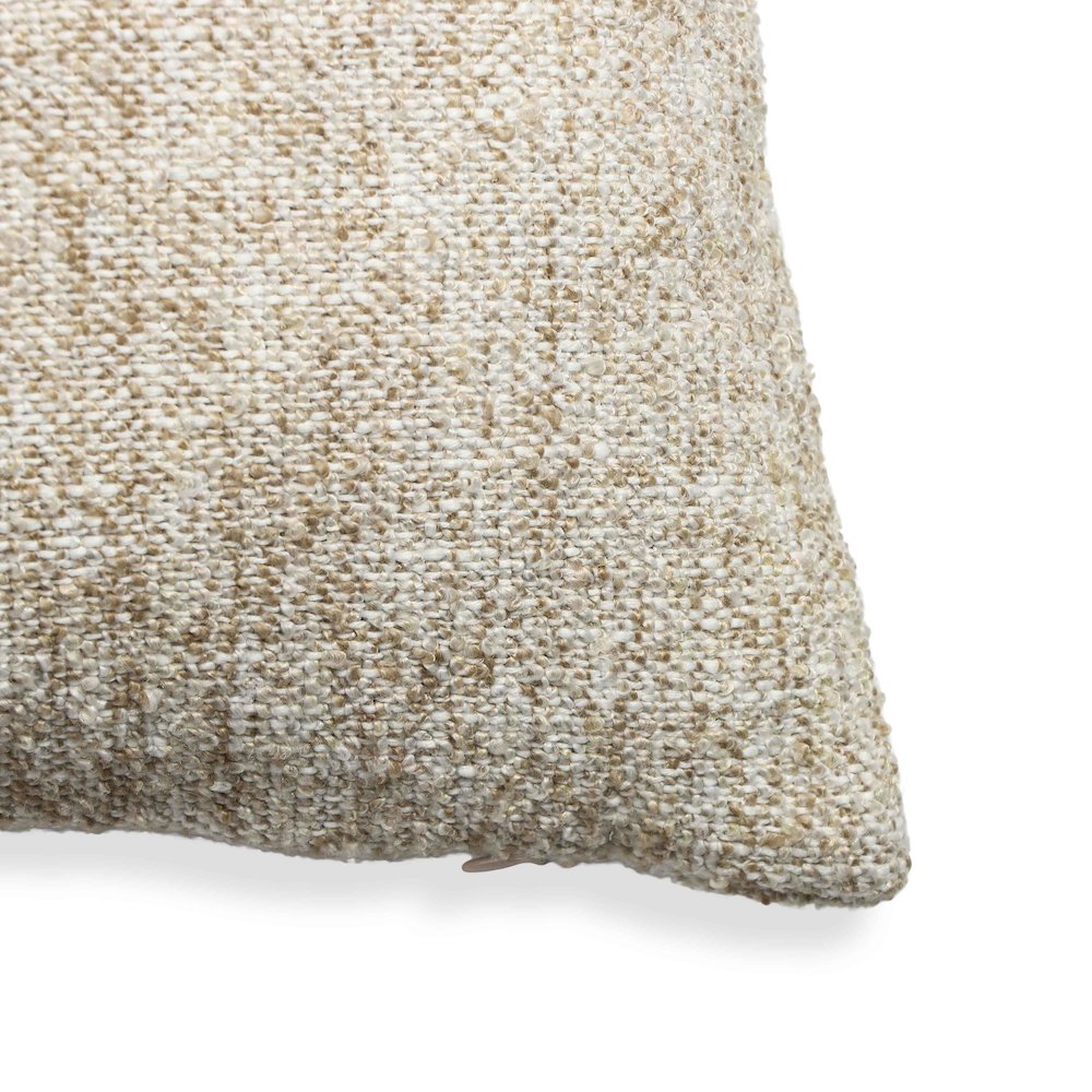 Poh Washed Beige Boucle 20" Square Accent Pillow. Picture 3