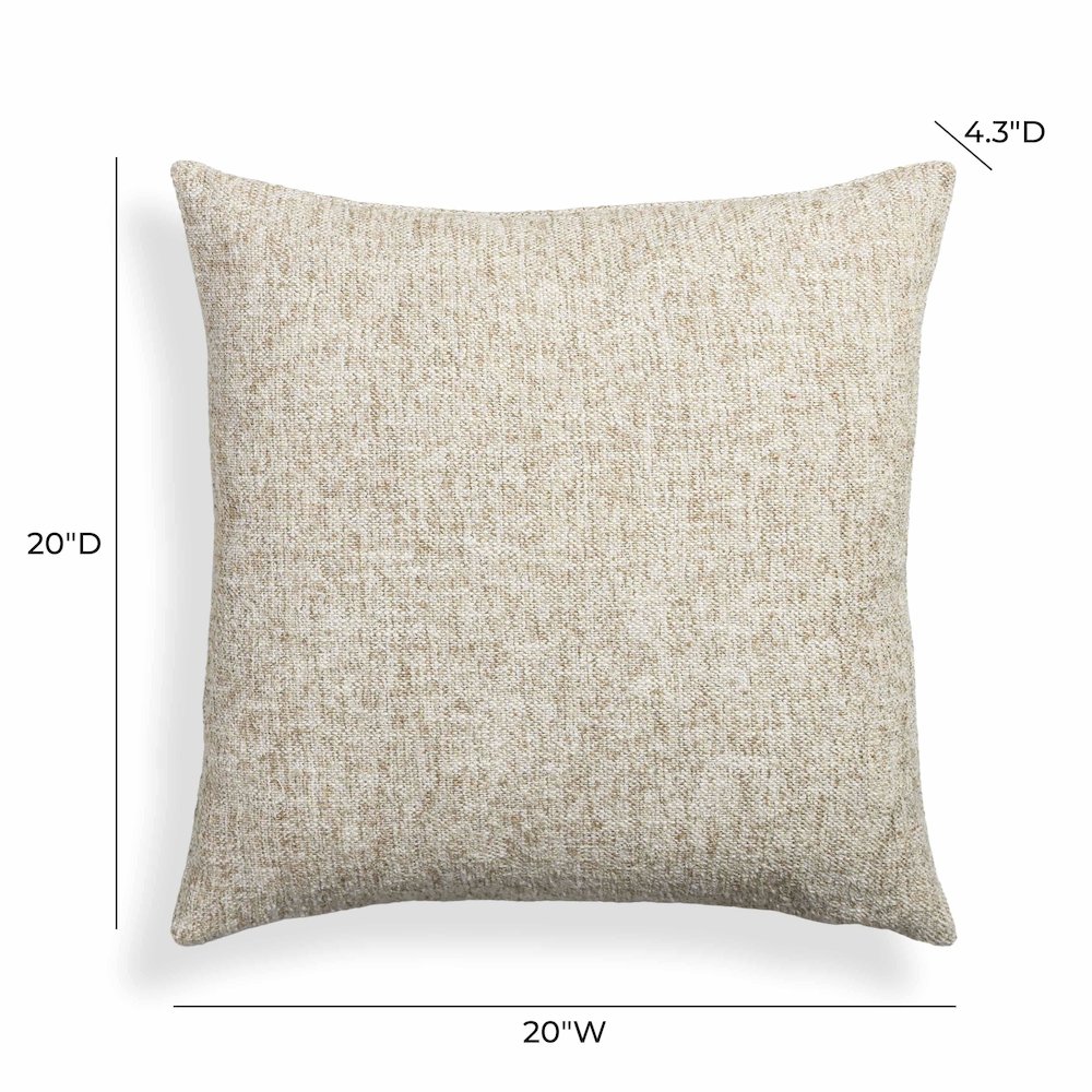 Poh Washed Beige Boucle 20" Square Accent Pillow. Picture 5