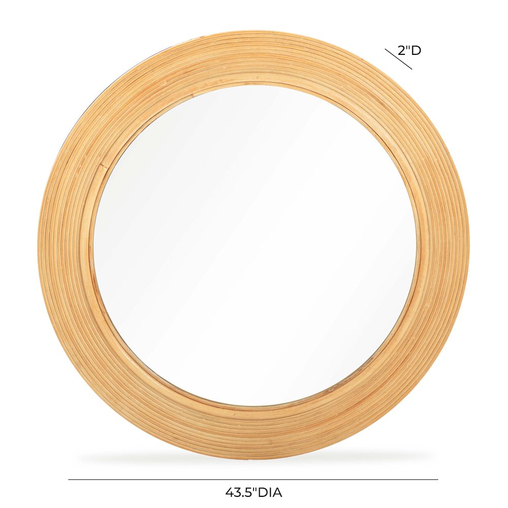 Tanya Natural Rattan Round Wall Mirror. Picture 5