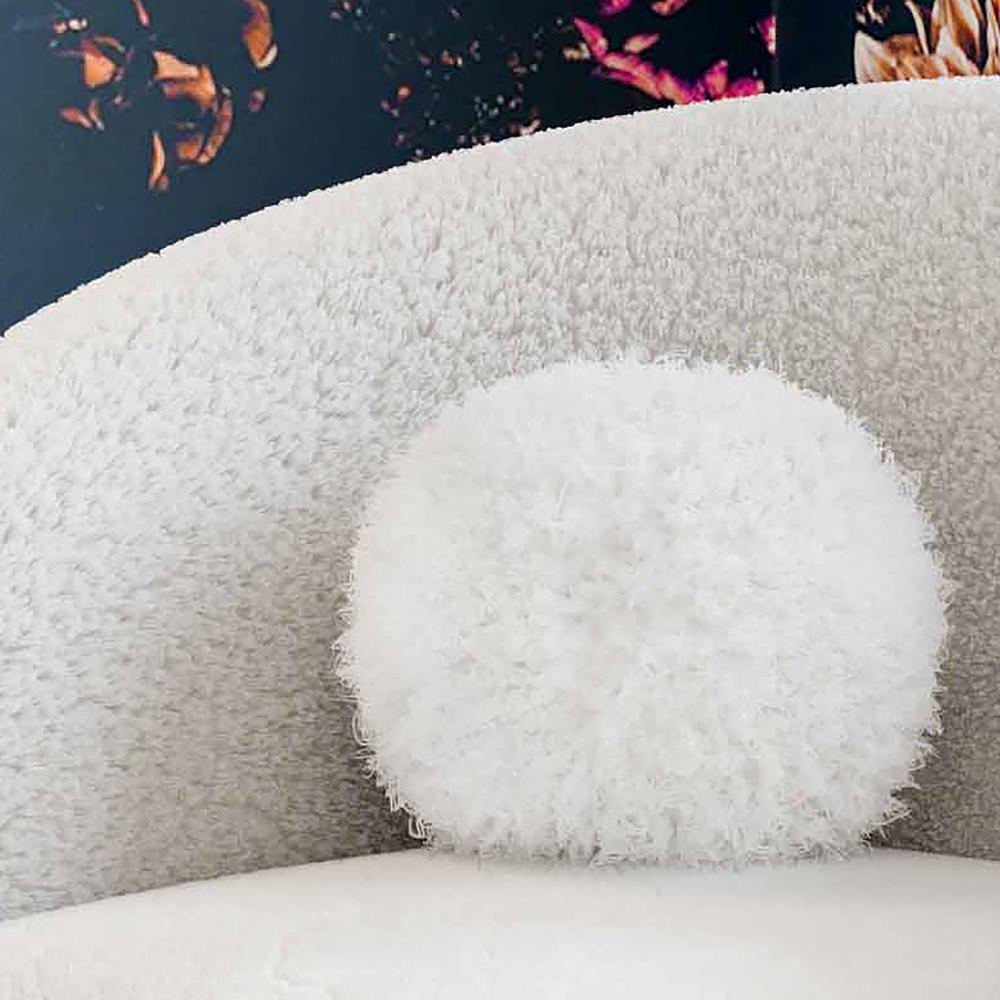 New Zealand White Sheepskin 16" Round Pillow. Picture 3