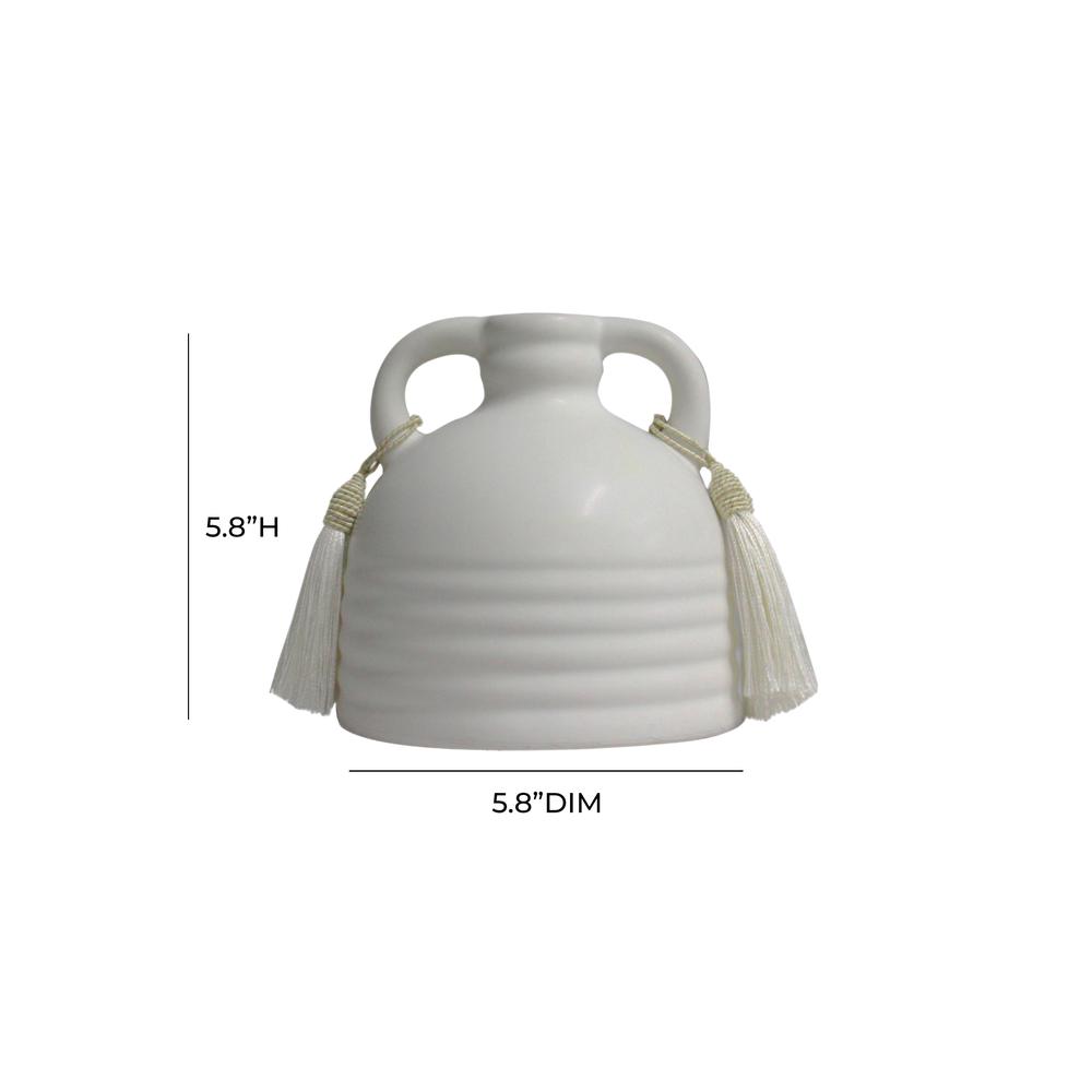 Adonis White Ceramic Vase. Picture 4