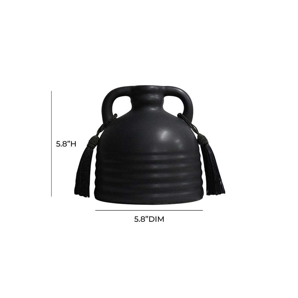 Adonis Black Ceramic Vase. Picture 4