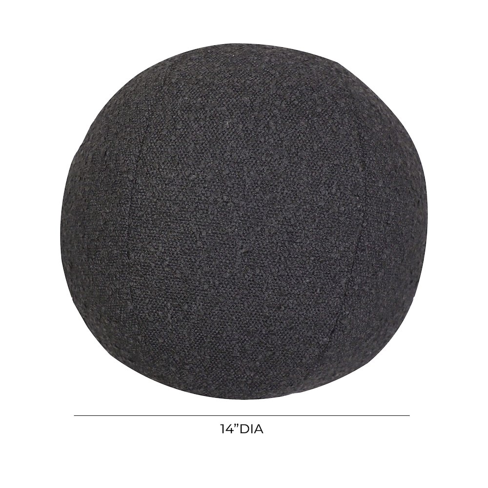 Boba Black Boucle 14" Pillow. Picture 4