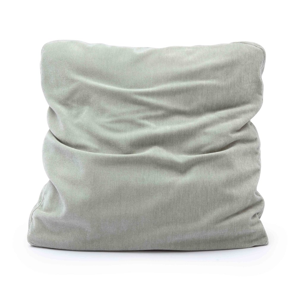 Tipsy Mint Green Upcycled Chenille 20 x 20 inch Square Floppy Pillow. Picture 1