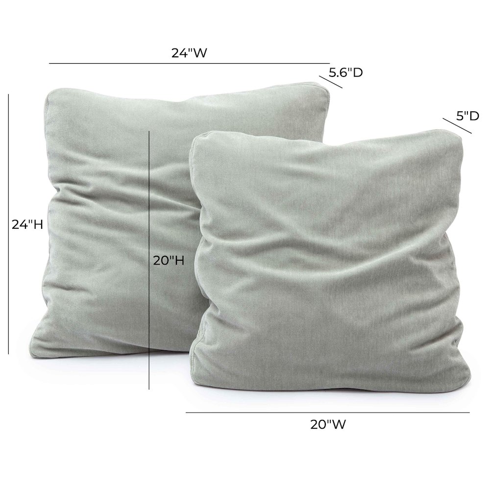 Tipsy Mint Green Upcycled Chenille 20 x 20 inch Square Floppy Pillow. Picture 6
