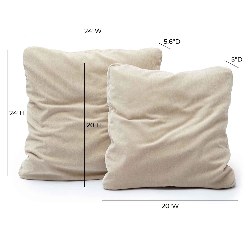 Tipsy Taupe Upcycled Chenille 20 x 20 inch Square Floppy Pillow. Picture 6