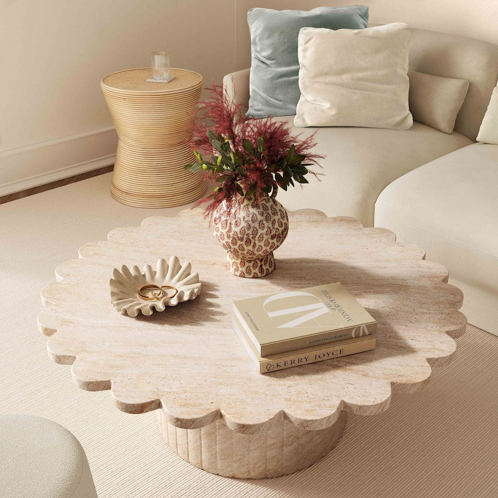 Tipsy Cream Chenille 24 x 24 inch Square Floppy Pillow. Picture 2