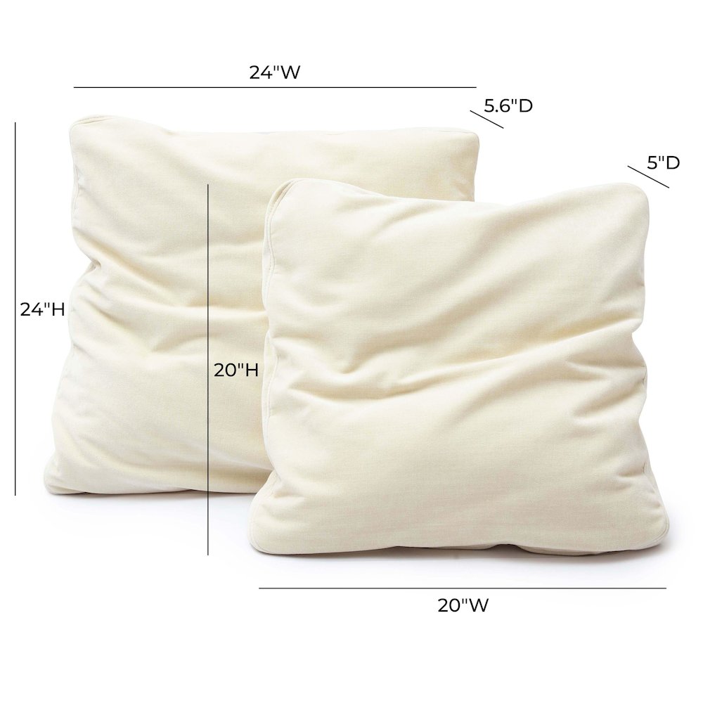 Tipsy Cream Chenille 24 x 24 inch Square Floppy Pillow. Picture 6