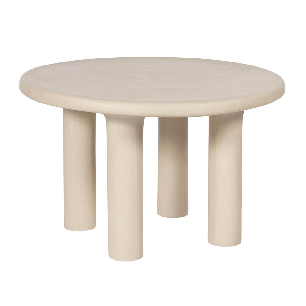 Barbara Cream Textured Indoor / Outdoor 47 inch Round Dining Table. Picture 1