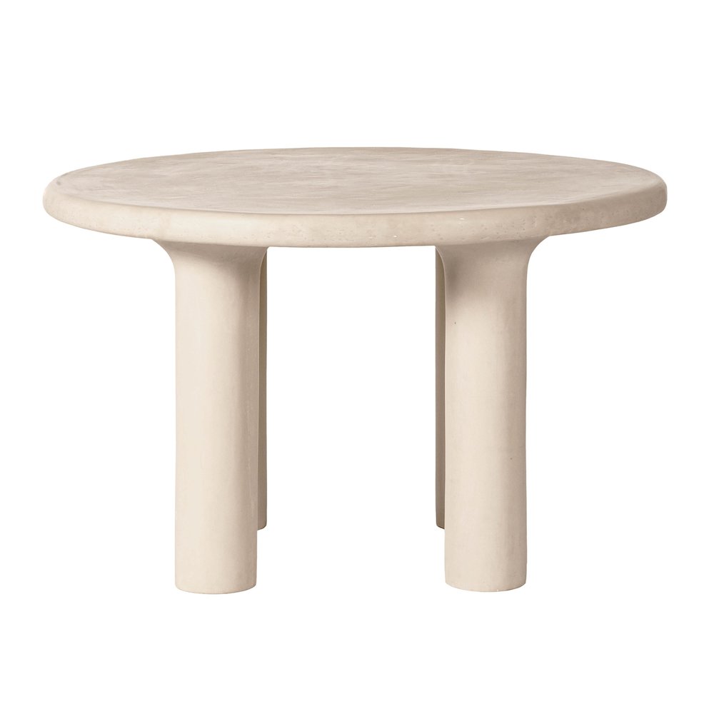 Barbara Cream Textured Indoor / Outdoor 47 inch Round Dining Table. Picture 3