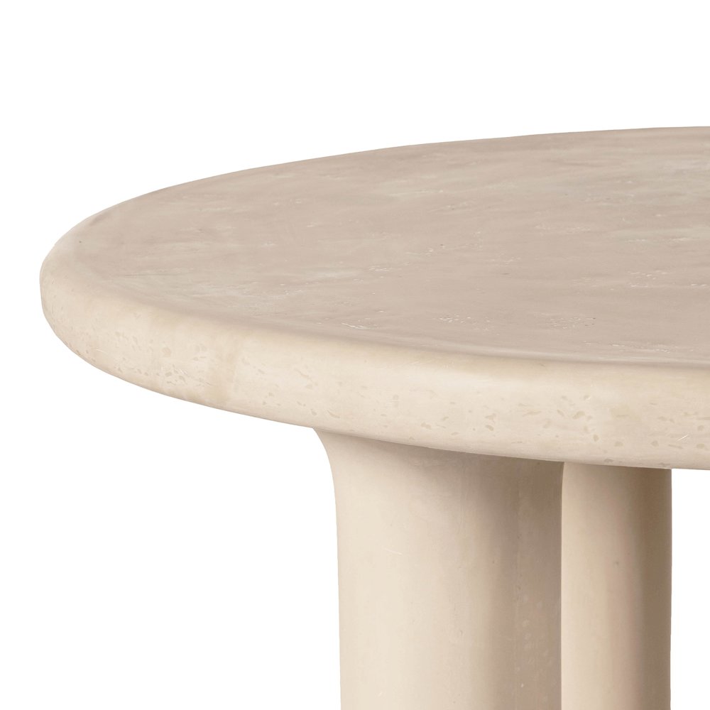 Barbara Cream Textured Indoor / Outdoor 47 inch Round Dining Table. Picture 4