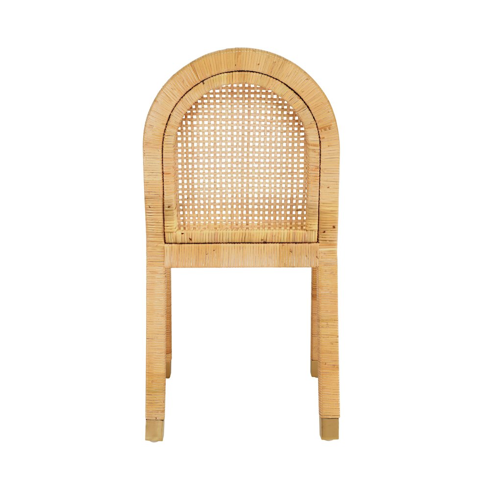 Amara Natural Rattan and Performance Fabric Arched Back Dining Chair. Picture 7