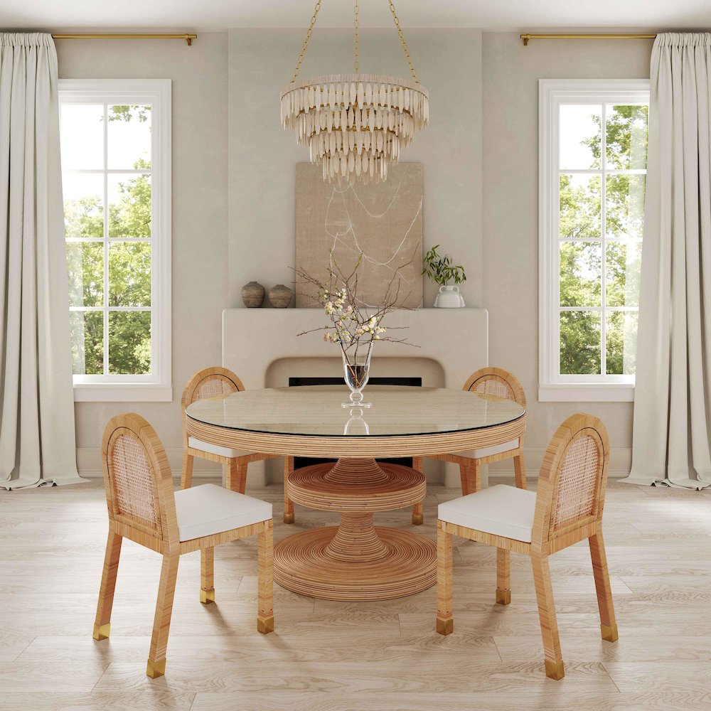 Amara Cream Linen Arched Dining Chair. Picture 2