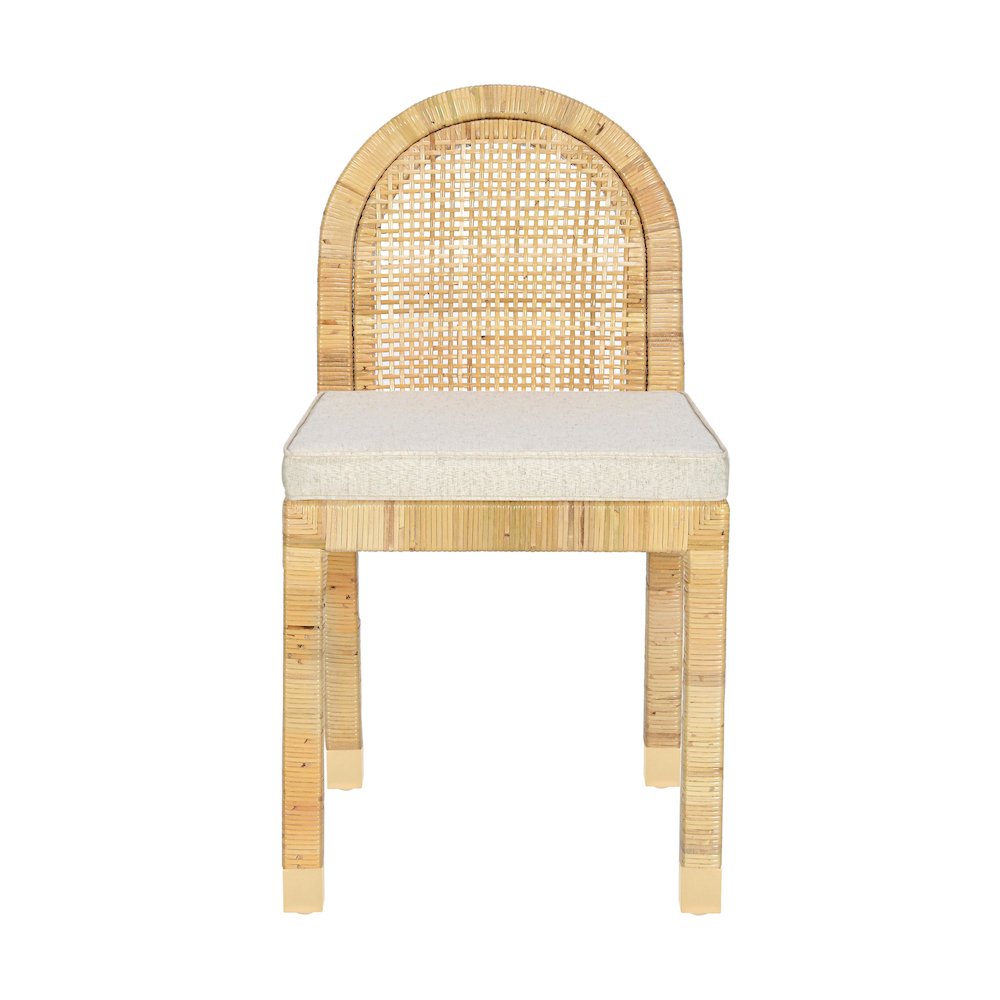 Amara Cream Linen Arched Dining Chair. Picture 3