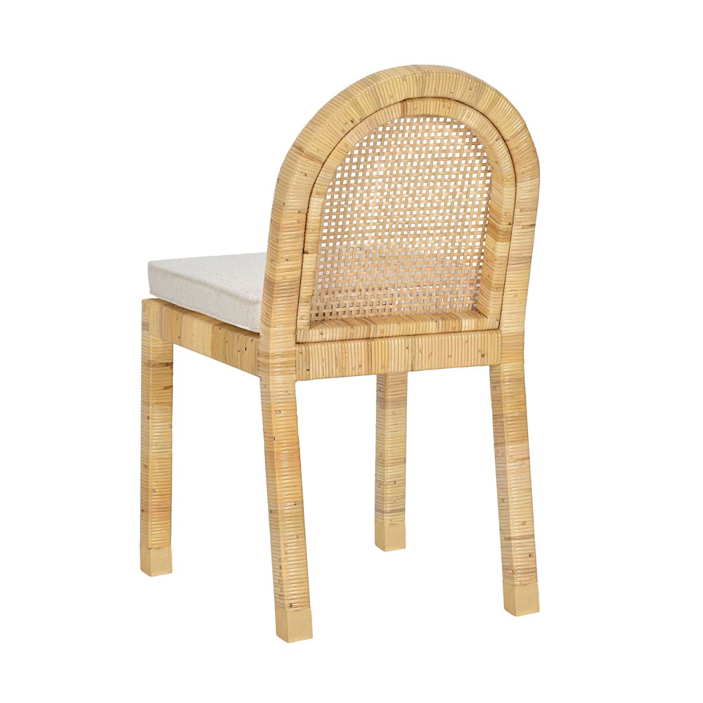 Amara Cream Linen Arched Dining Chair. Picture 4