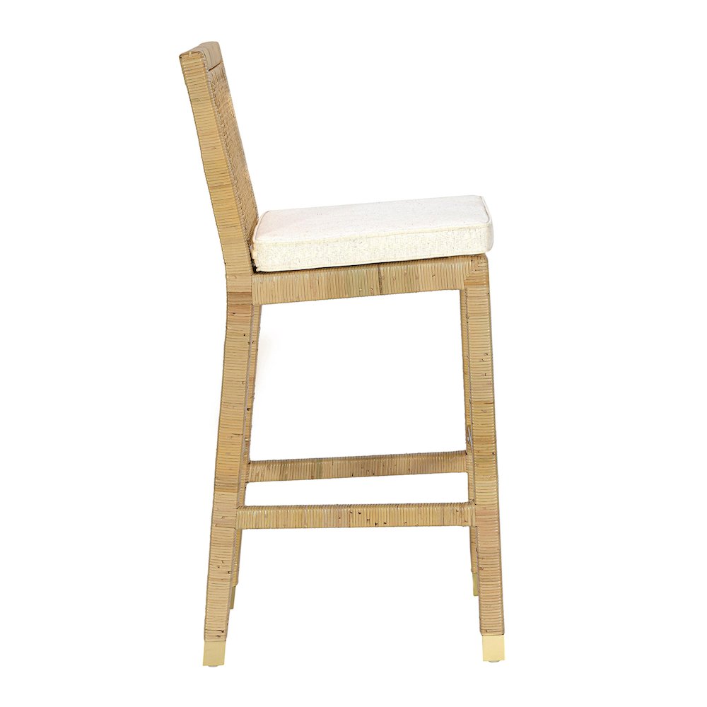 Amara Cream Linen Barstool. Picture 4