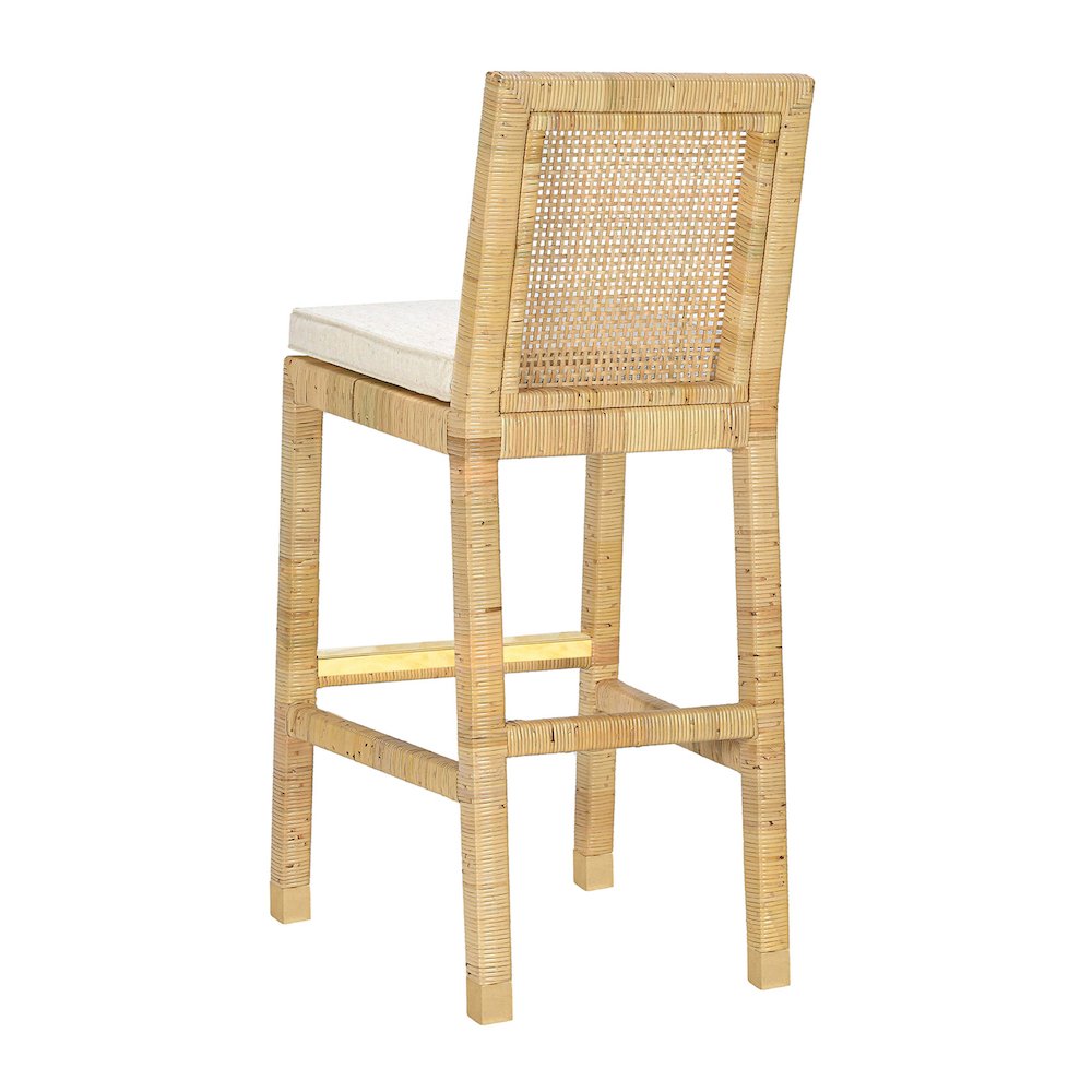 Amara Cream Linen Barstool. Picture 5