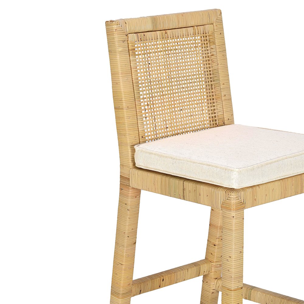 Amara Cream Linen Barstool. Picture 6