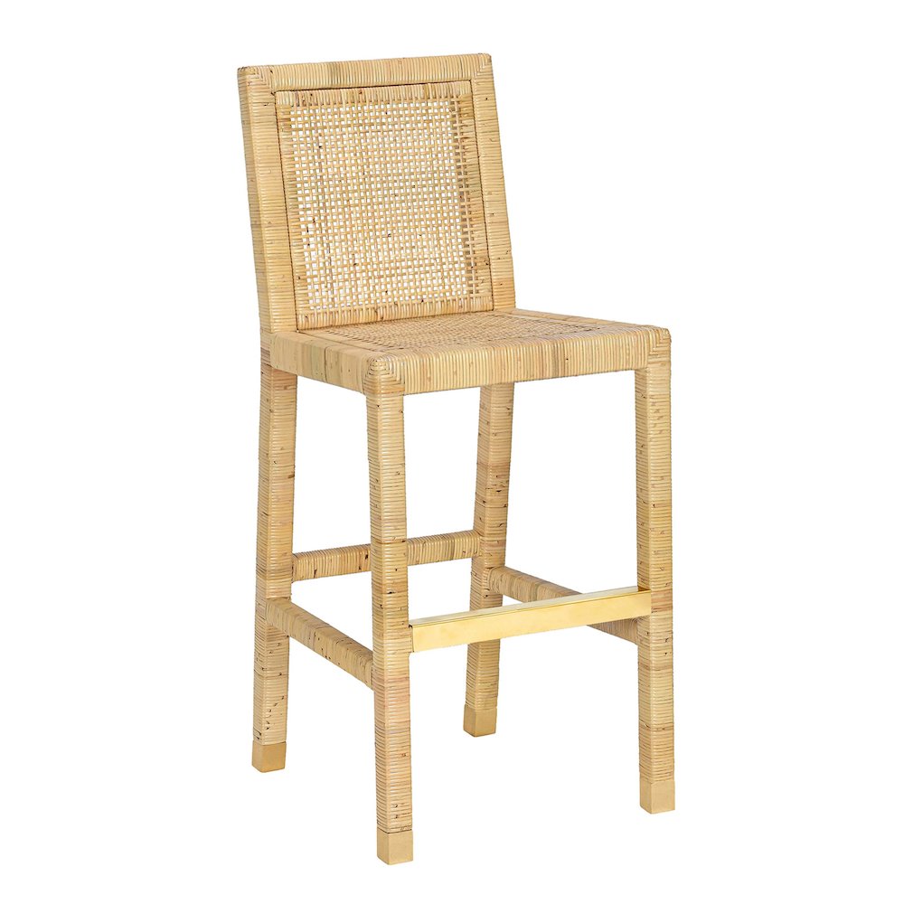 Amara Cream Linen Barstool. Picture 7