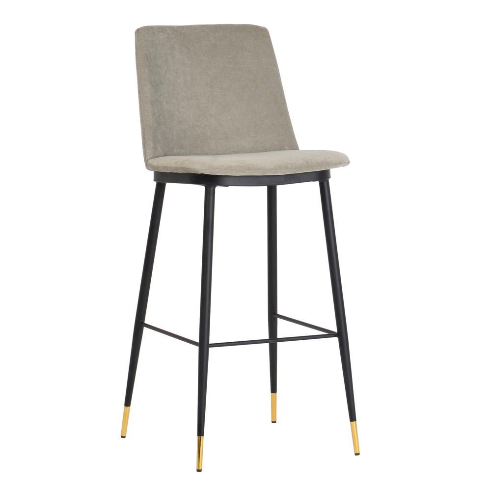 Evora Grey Velvet Counter Stool (Set of 2). Picture 6