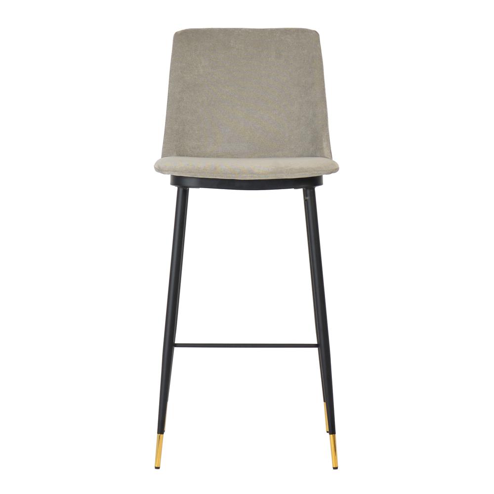 Evora Grey Velvet Counter Stool (Set of 2). Picture 2