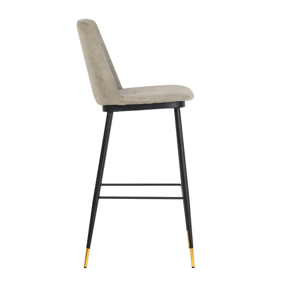 Evora Grey Velvet Counter Stool (Set of 2). Picture 9