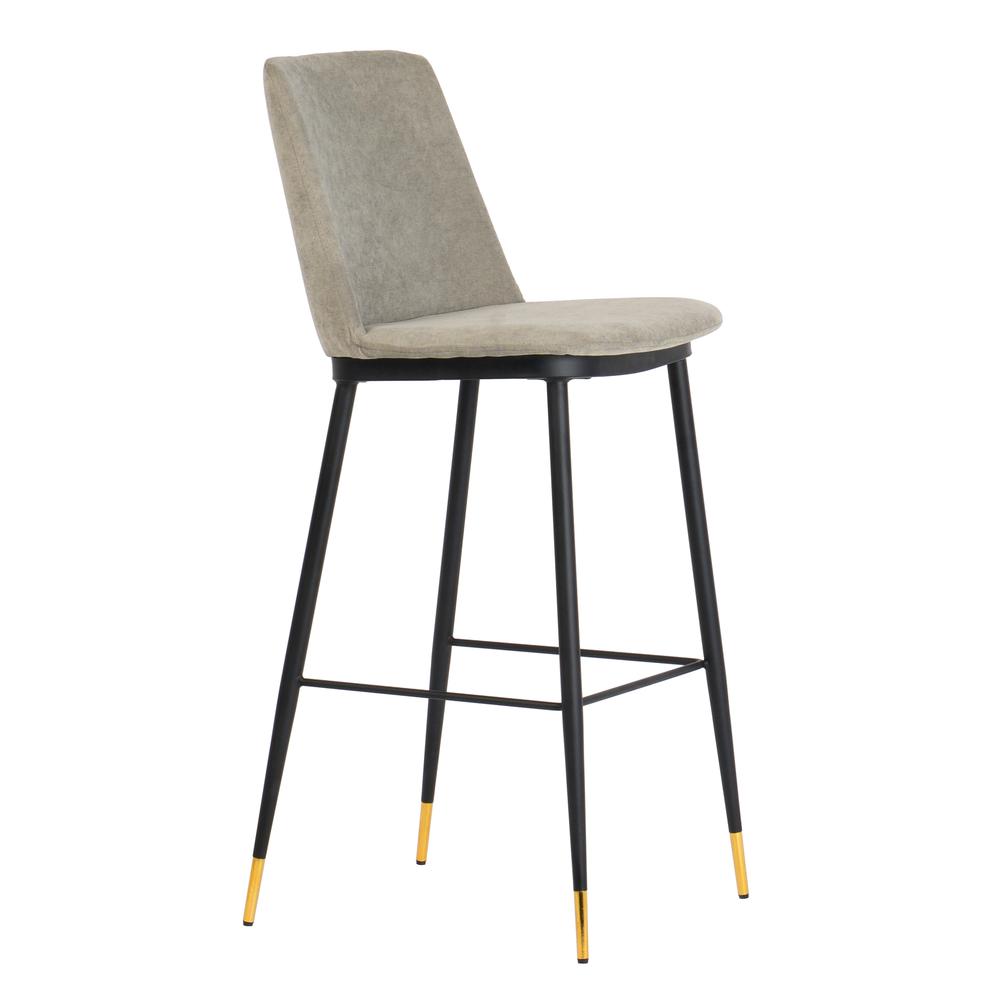 Evora Grey Velvet Counter Stool (Set of 2). Picture 10