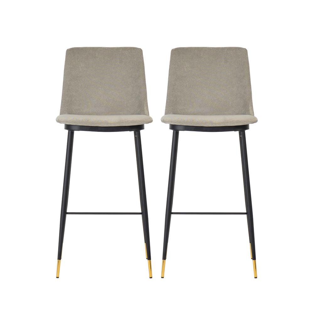Evora Grey Velvet Counter Stool (Set of 2). Picture 11