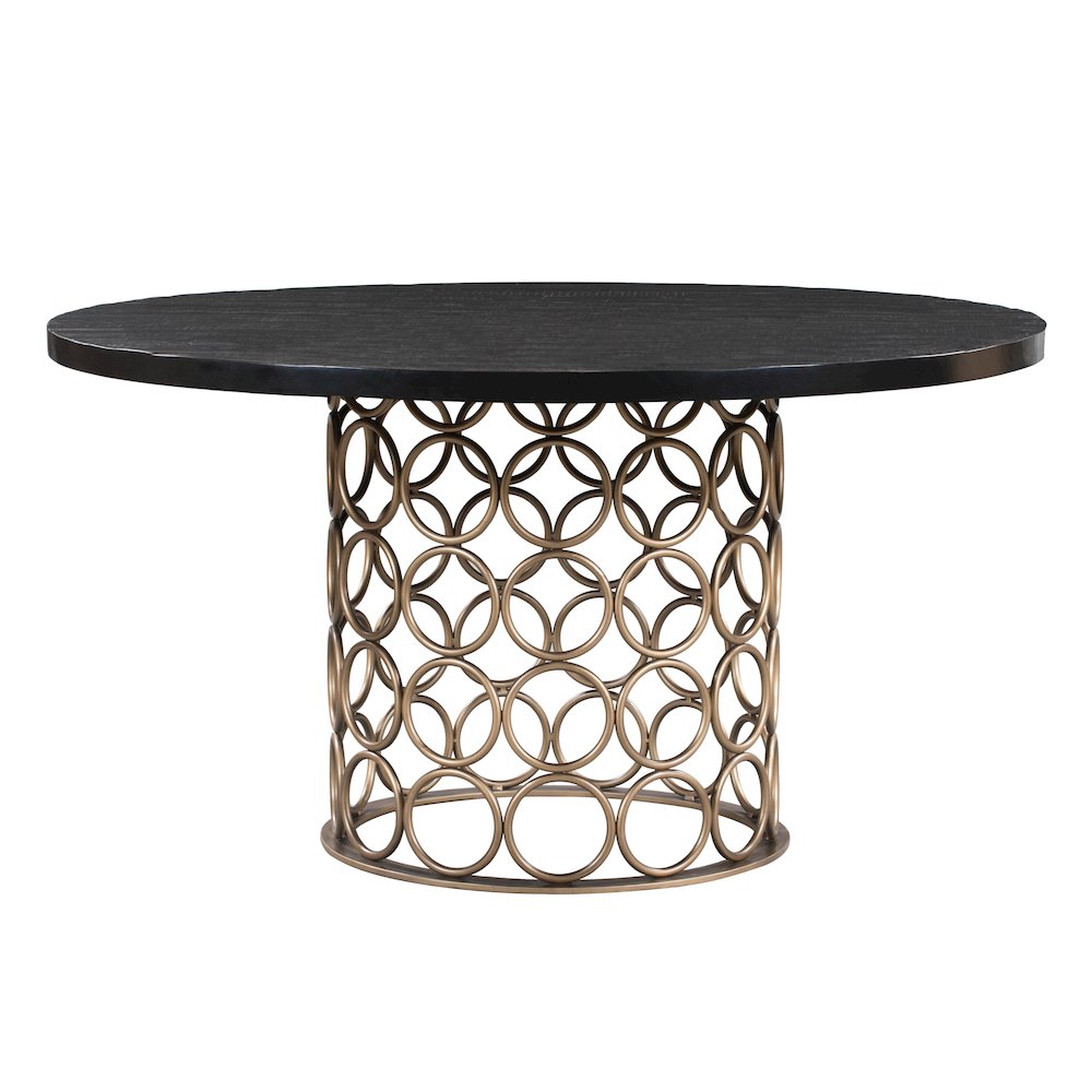Valentina Brass Round Dining Table. Picture 1