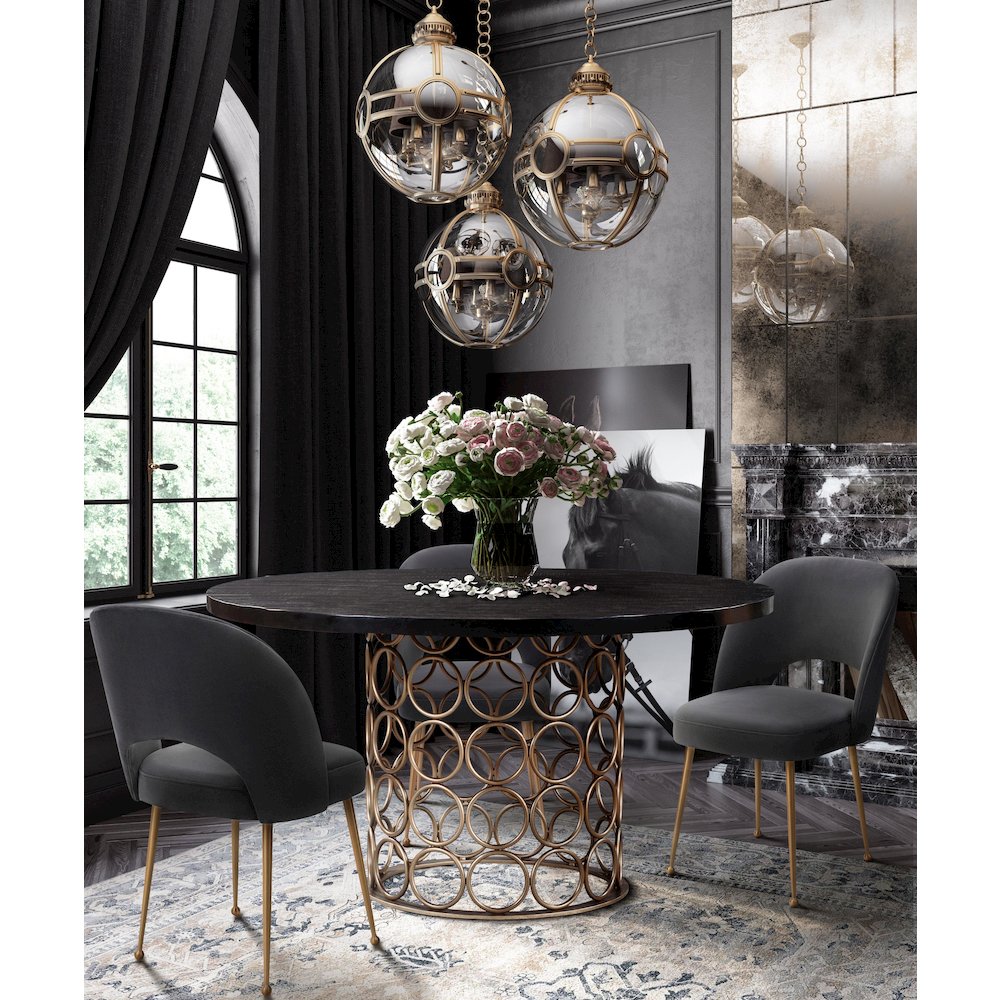 Valentina Brass Round Dining Table. Picture 2