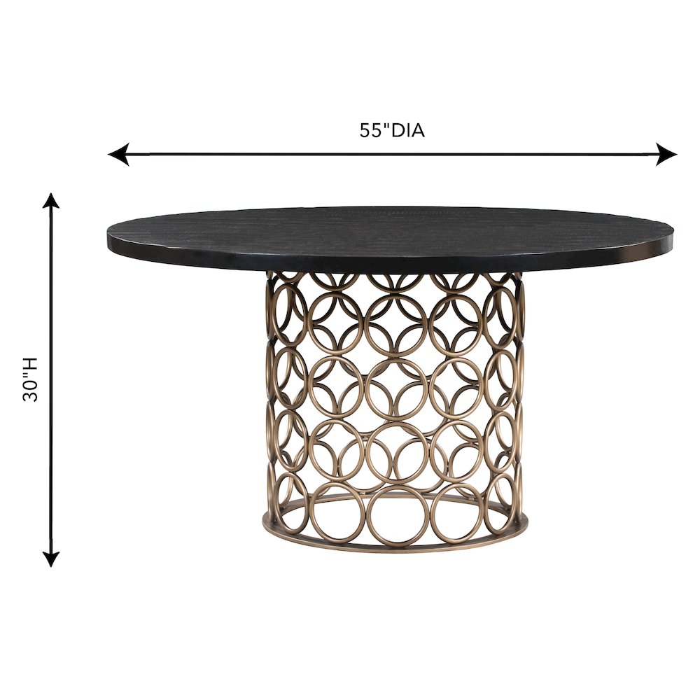 Valentina Brass Round Dining Table. Picture 6