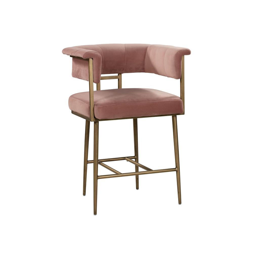 Astrid Blush Velvet Counter Stool. Picture 2