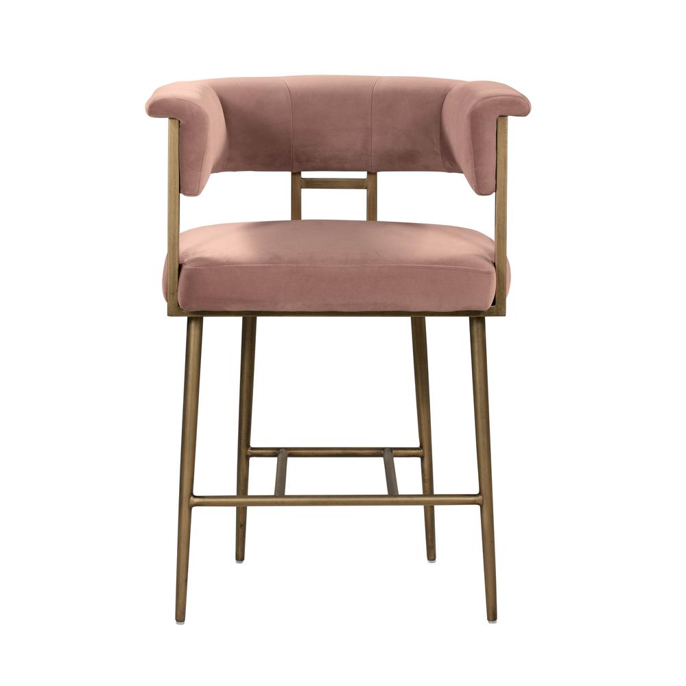 Astrid Blush Velvet Counter Stool. Picture 3