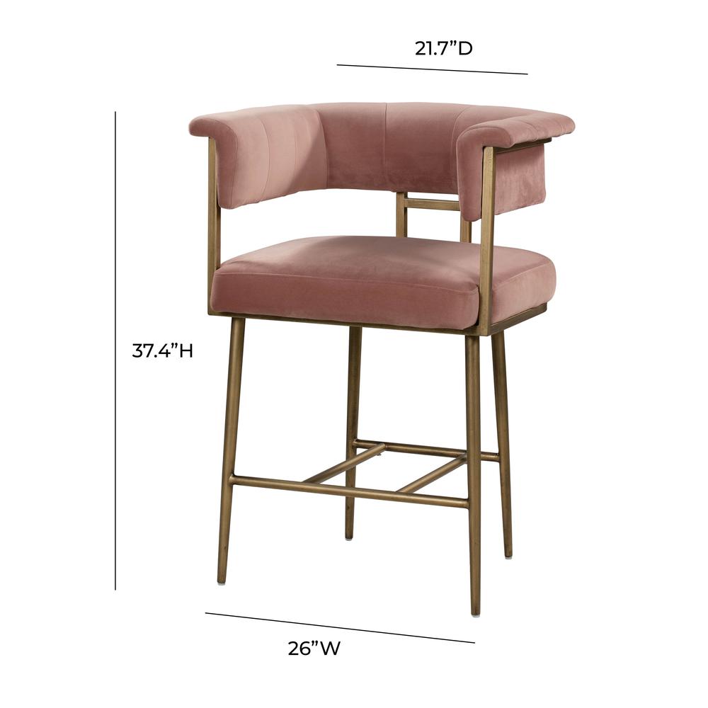 Astrid Blush Velvet Counter Stool. Picture 12
