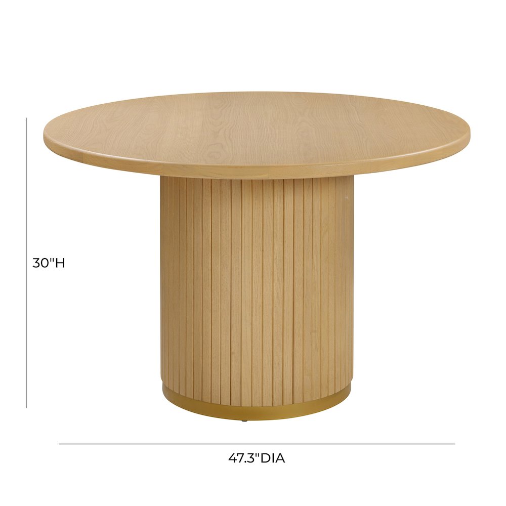 Chelsea Natural Oak Wood Round Dining Table. Picture 8