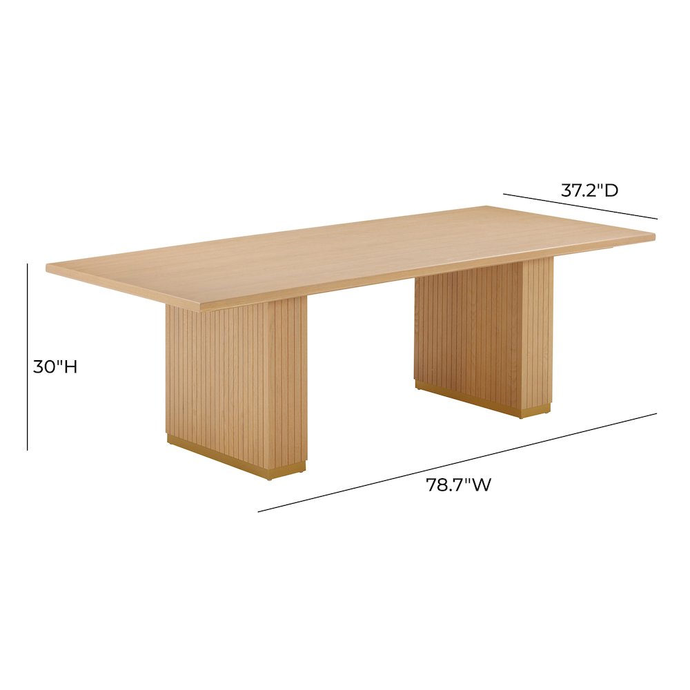 Chelsea Natural Oak Wood Rectangular Dining Table. Picture 7