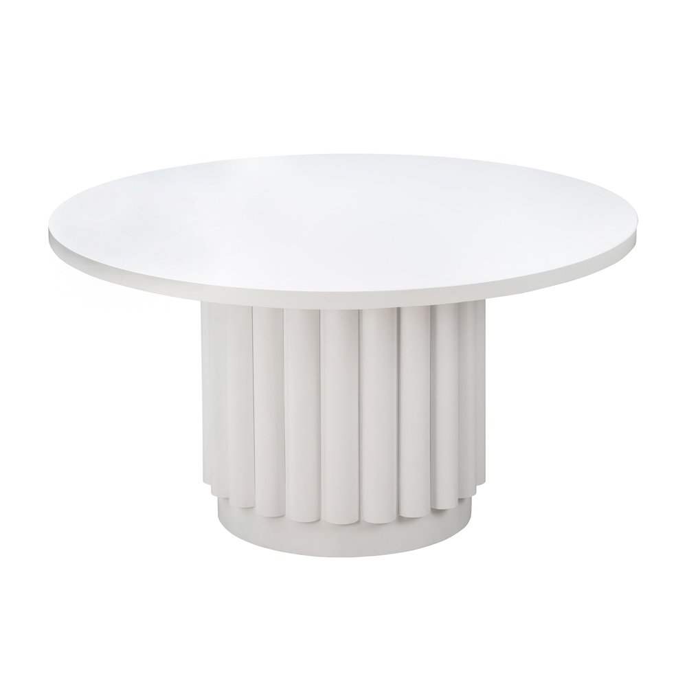Kali 55 Inch White Round Dining Table. Picture 3