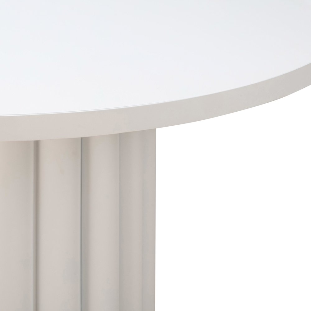 Kali 55 Inch White Round Dining Table. Picture 5