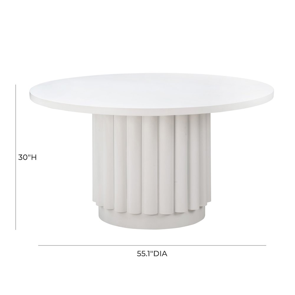 Kali 55 Inch White Round Dining Table. Picture 8