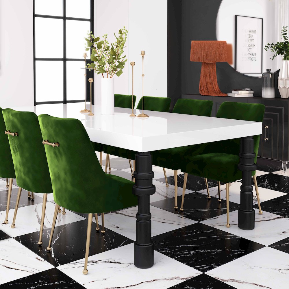 Beatrix Green Velvet Side Chair. Picture 7