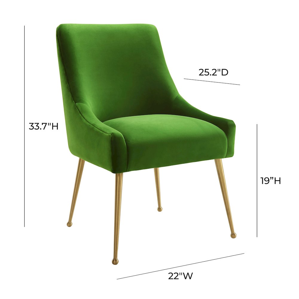 Beatrix Green Velvet Side Chair. Picture 8