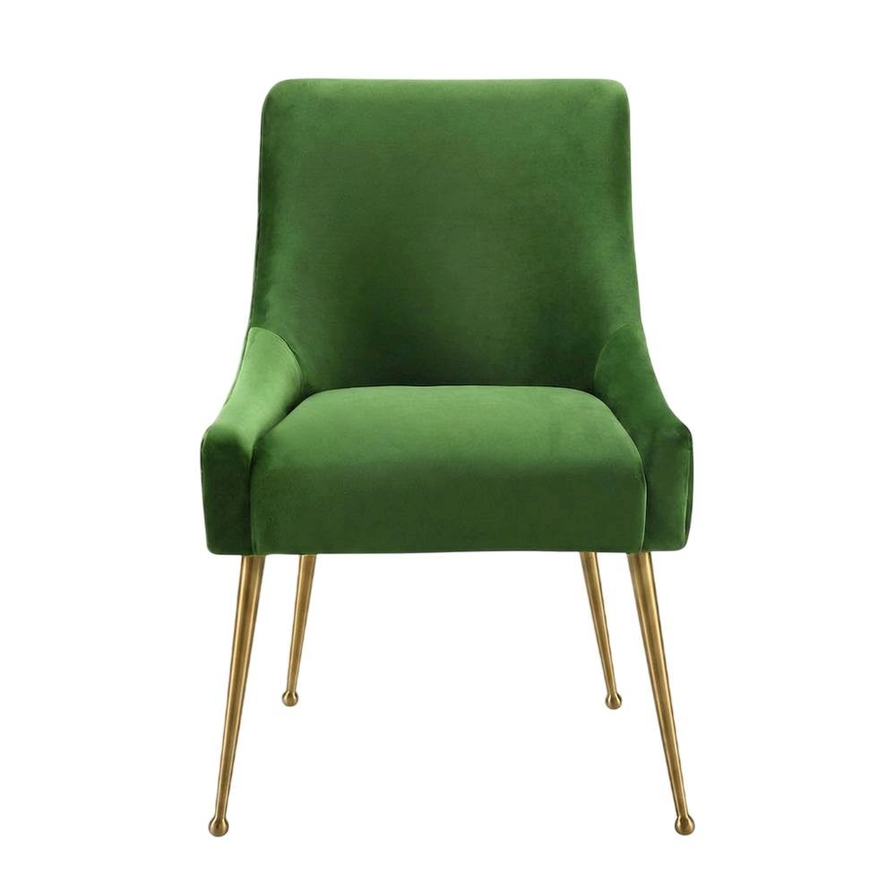 Velvet Accent Chair with Gold Stainless Steel Legs for Living Room. Picture 1