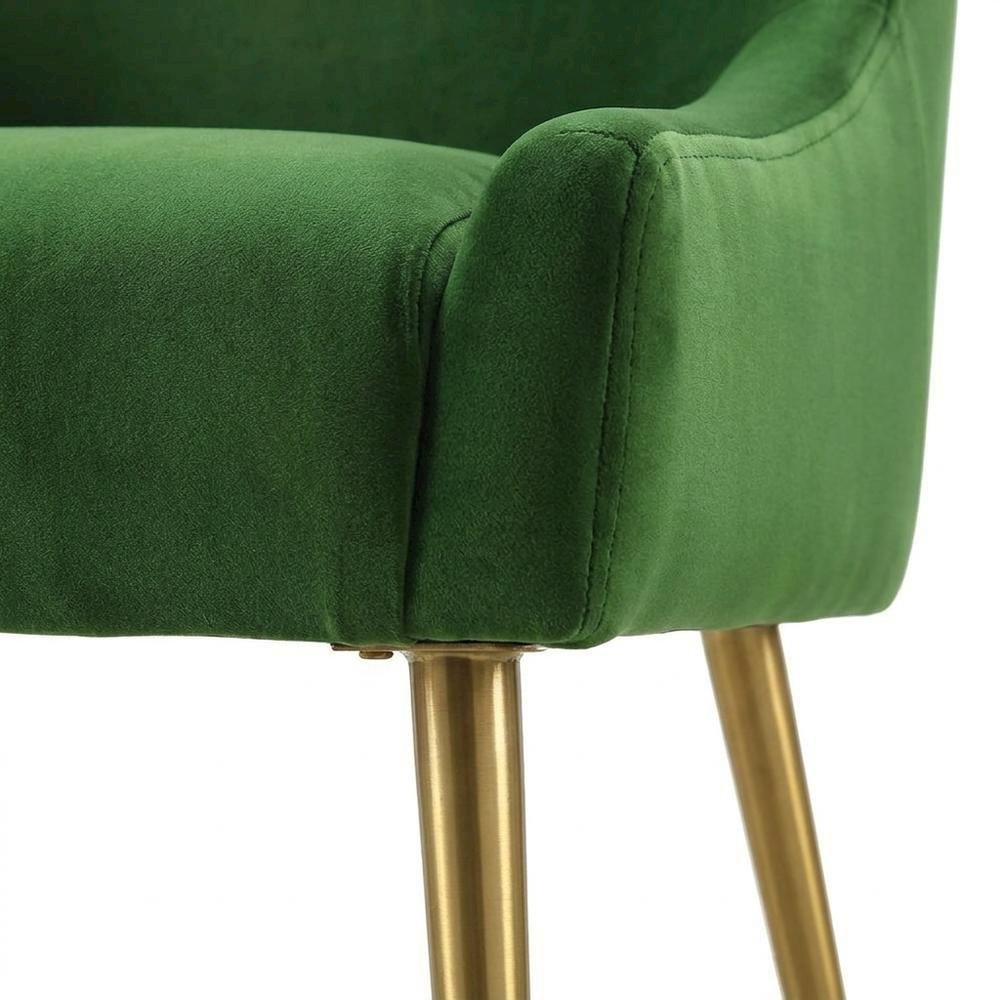 Velvet Accent Chair with Gold Stainless Steel Legs for Living Room. Picture 7