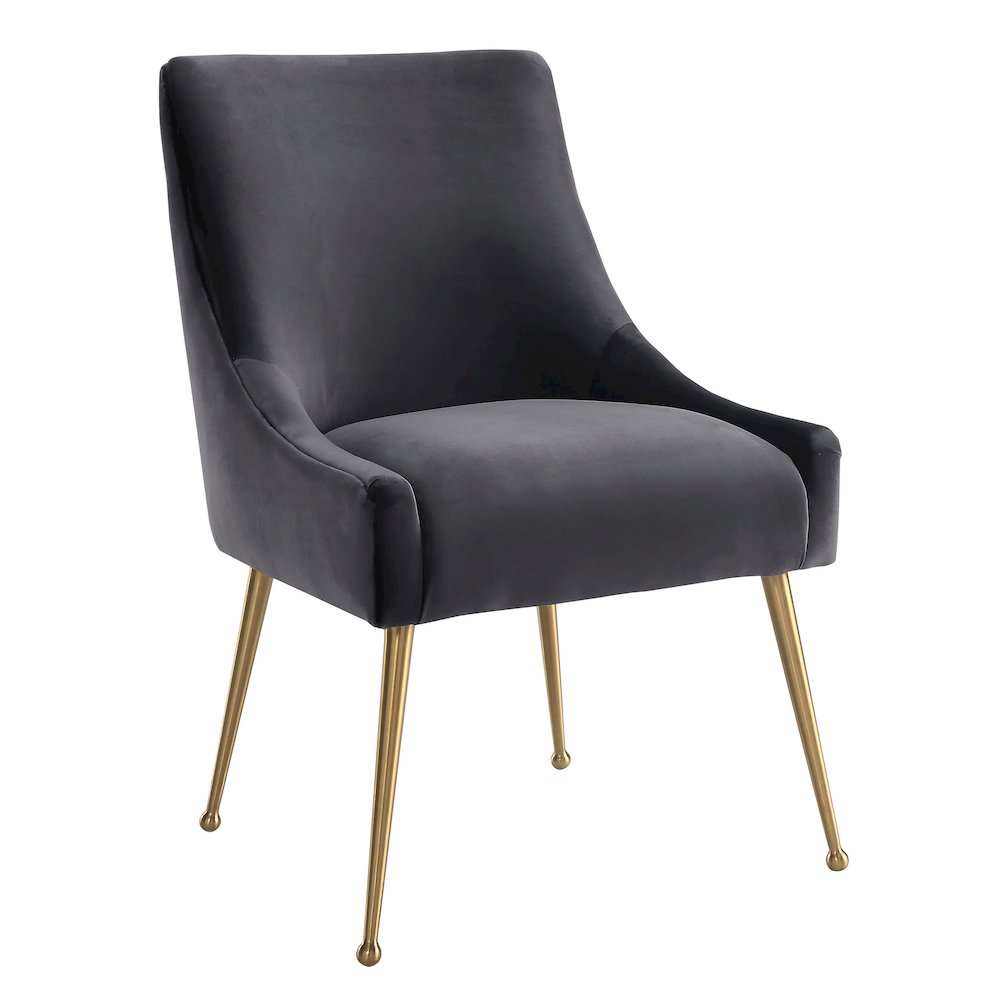 Beatrix Grey Velvet Side Chair. Picture 1