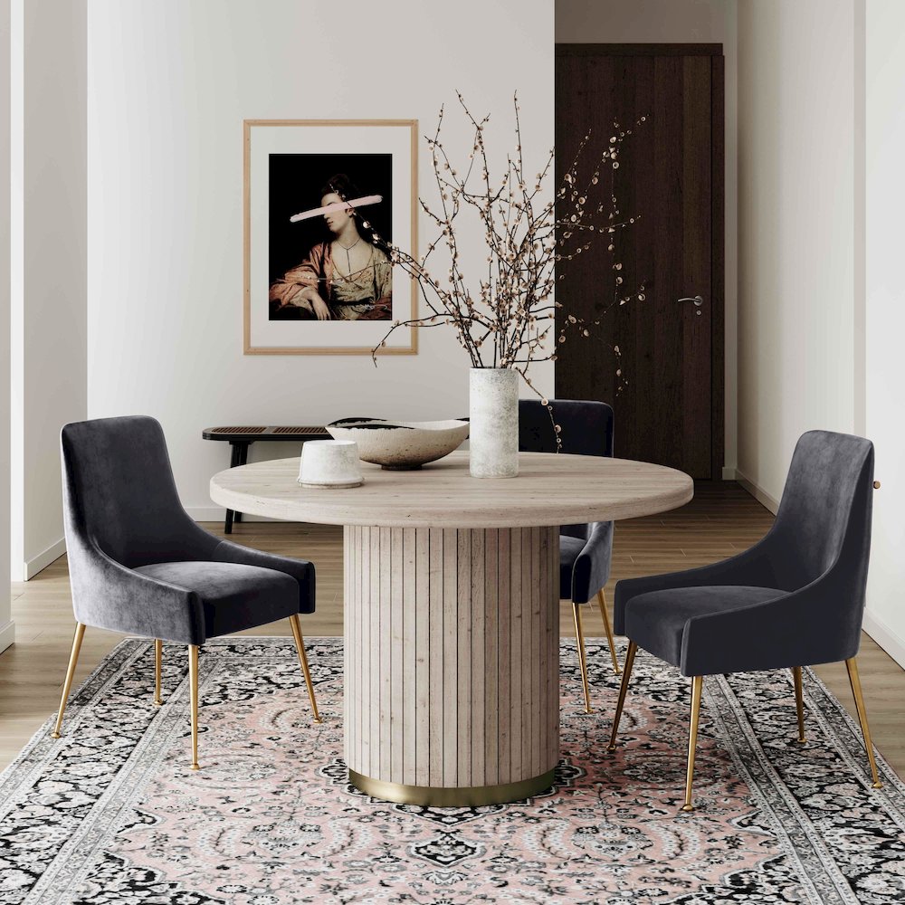 Beatrix Grey Velvet Side Chair. Picture 2