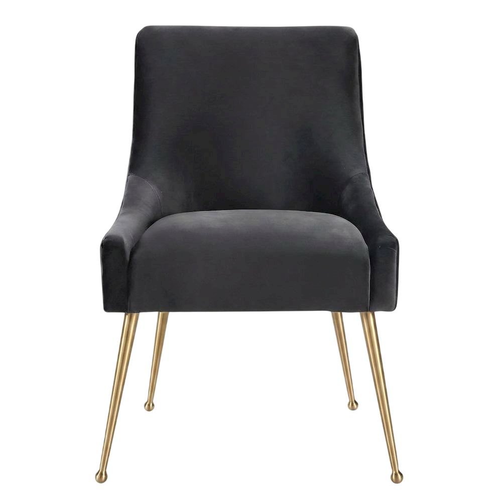Velvet-Upholstered Accent Chair with Gold Stainless Steel Legs for Living Room. Picture 1