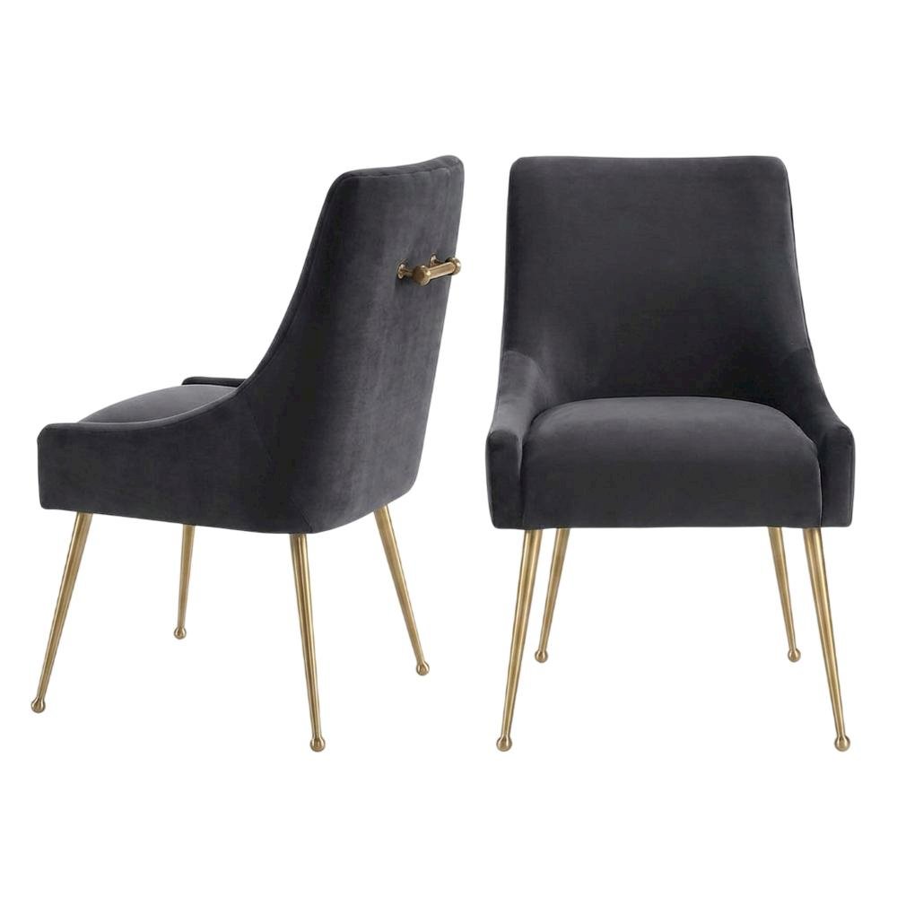 Velvet-Upholstered Accent Chair with Gold Stainless Steel Legs for Living Room. Picture 3