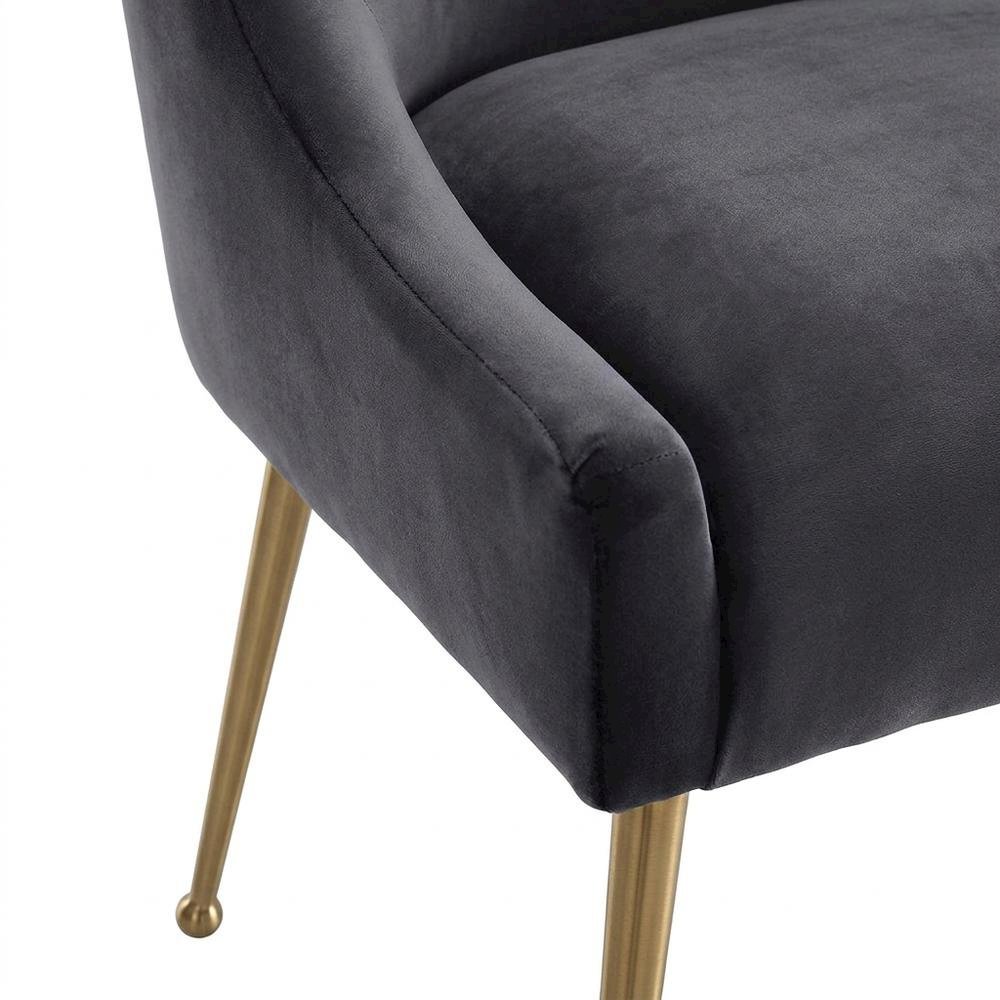 Velvet-Upholstered Accent Chair with Gold Stainless Steel Legs for Living Room. Picture 7